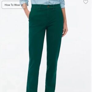 NWT J. Crew Women's High Rise Girlfriend Chino Deep Green Pants